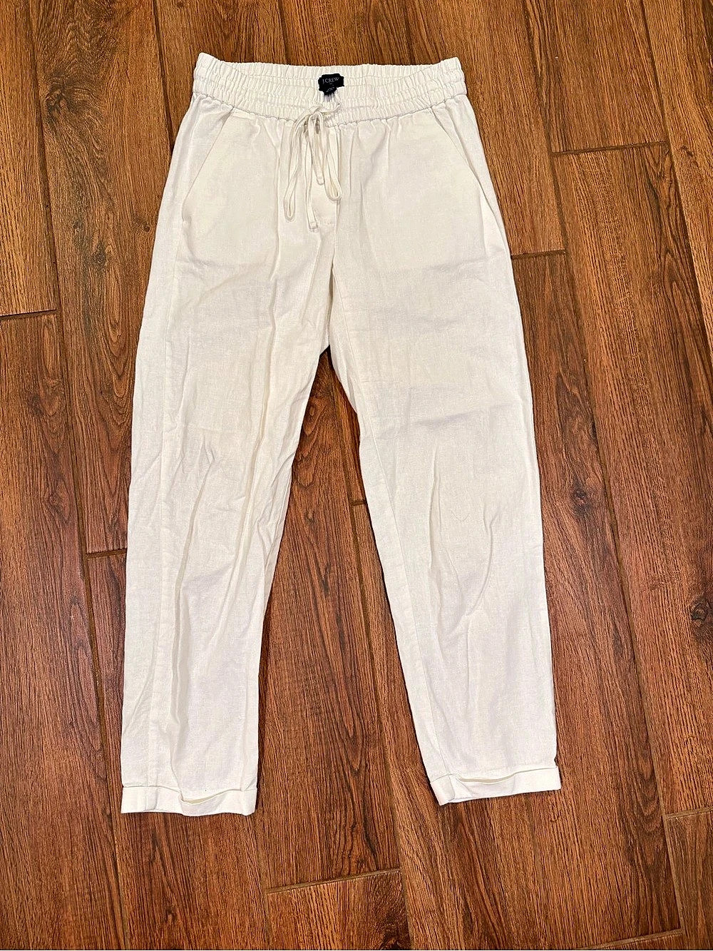 J.Crew Linen Blend Pull-On Pants in White / women’s 00